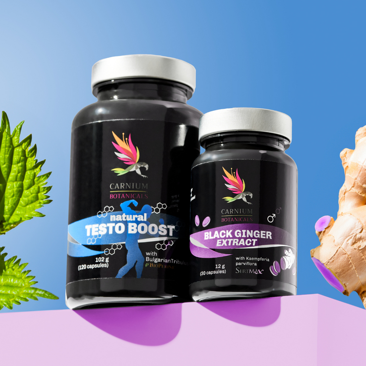 Pacchetto Uomo forte e resistente: Natural Testo Boost + Black Ginger -10%